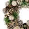 13.5" Green Pine Needle Christmas Wreath with Pinecones Unlit Holiday Decoration